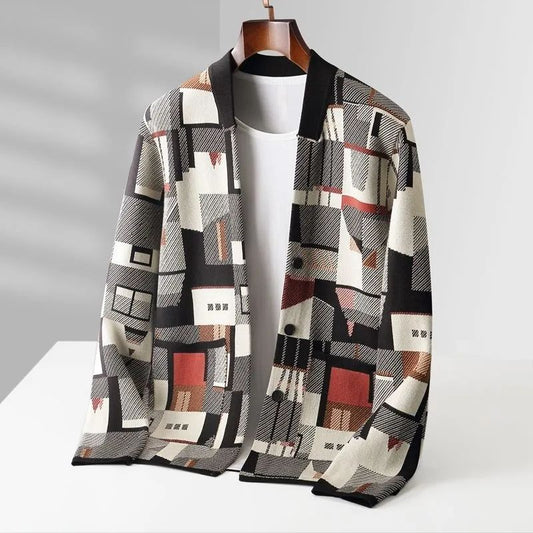 Suéter de Manga Larga con Camuflaje Geométrico Ideal para Primavera y Otoño