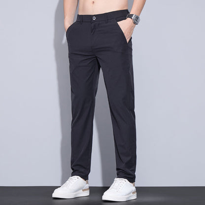 Pantalones Rectos de Seda Helada para Hombre – Ideales para el Verano
