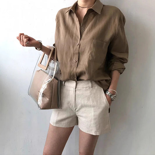 Camisa Holgada de Manga Larga con Bolsillo | Ideal para Otoño e Invierno