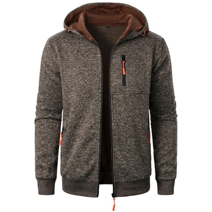 Cárdigan Jacquard con Capucha para Hombre, Ideal para Otoño