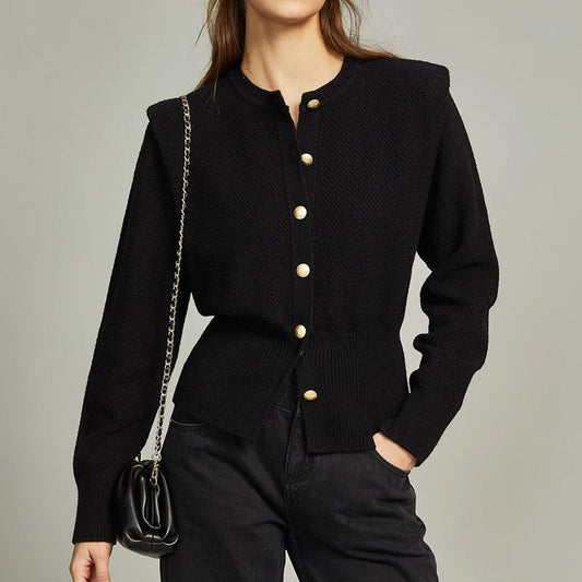 Cardigan de punto de abertura delantera con mangas largas | Ideal para otoño