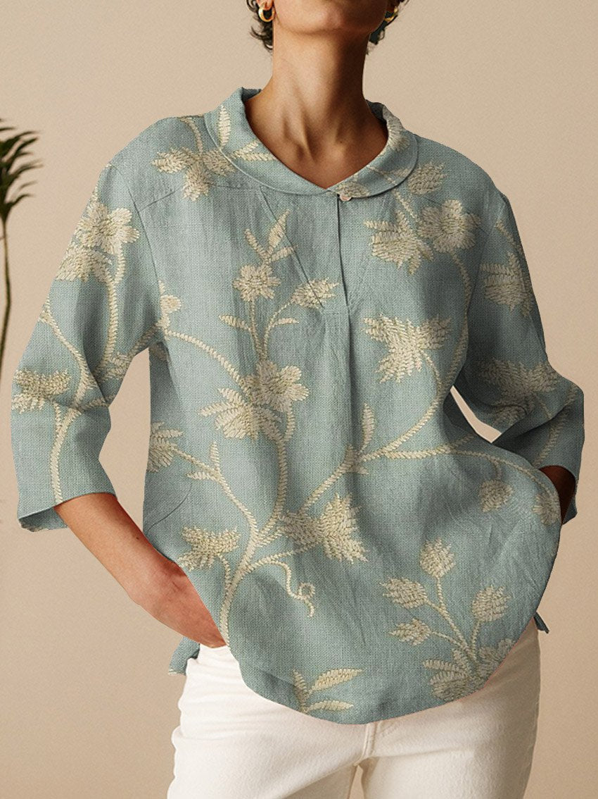Blusa de manga larga con estampado floral I Ideal para primavera y otoño