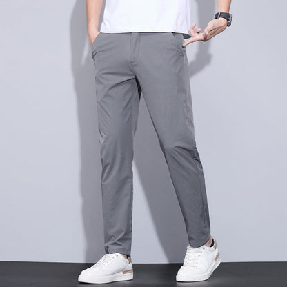 Pantalones Rectos de Seda Helada para Hombre – Ideales para el Verano