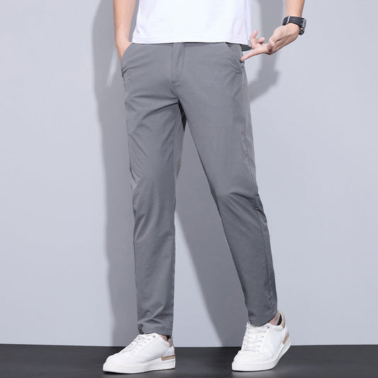 Pantalones Rectos de Seda Helada para Hombre – Ideales para el Verano
