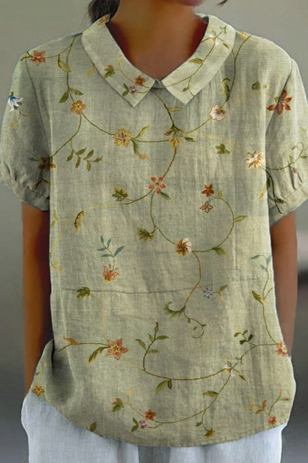 Blusa de manga larga con estampado floral I Ideal para primavera y otoño