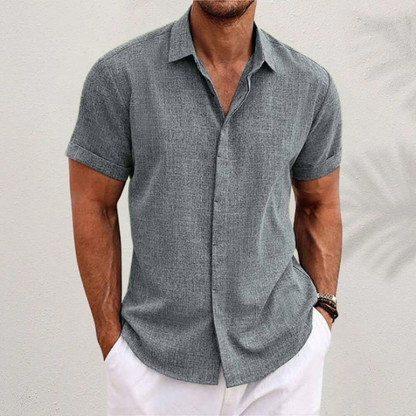 Camisa de Hombre de Manga Larga con Botones y Tela Transpirable I Ideal para Verano