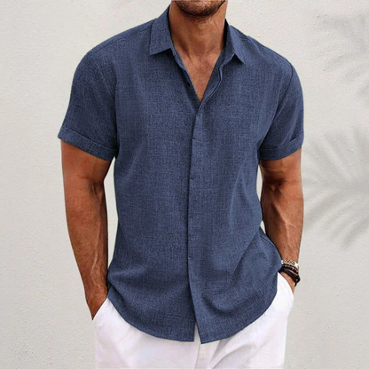 Camisa de Hombre de Manga Larga con Botones y Tela Transpirable I Ideal para Verano