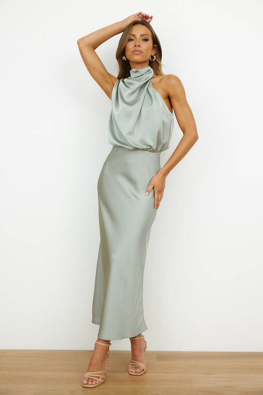 Vestido midi con escote asimétrico y silueta ajustada | Ideal para primavera y otoño