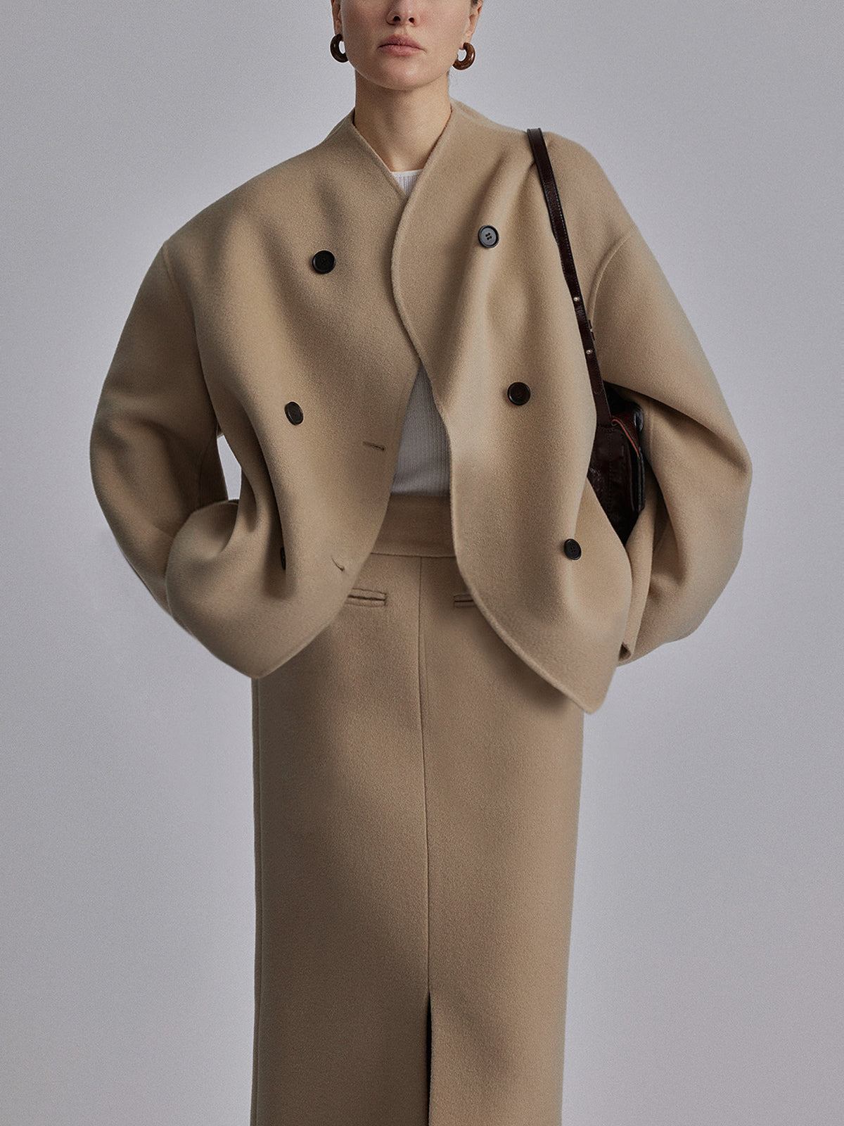 Chaqueta abotonada oversize con mangas largas y ajuste holgado I Ideal para primavera y otoño