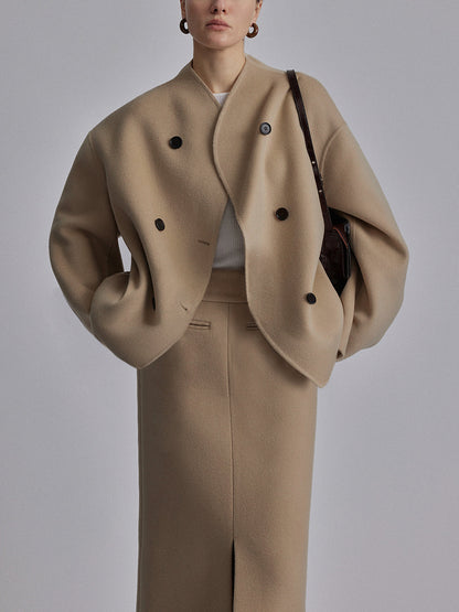 Chaqueta abotonada oversize con mangas largas y ajuste holgado I Ideal para primavera y otoño