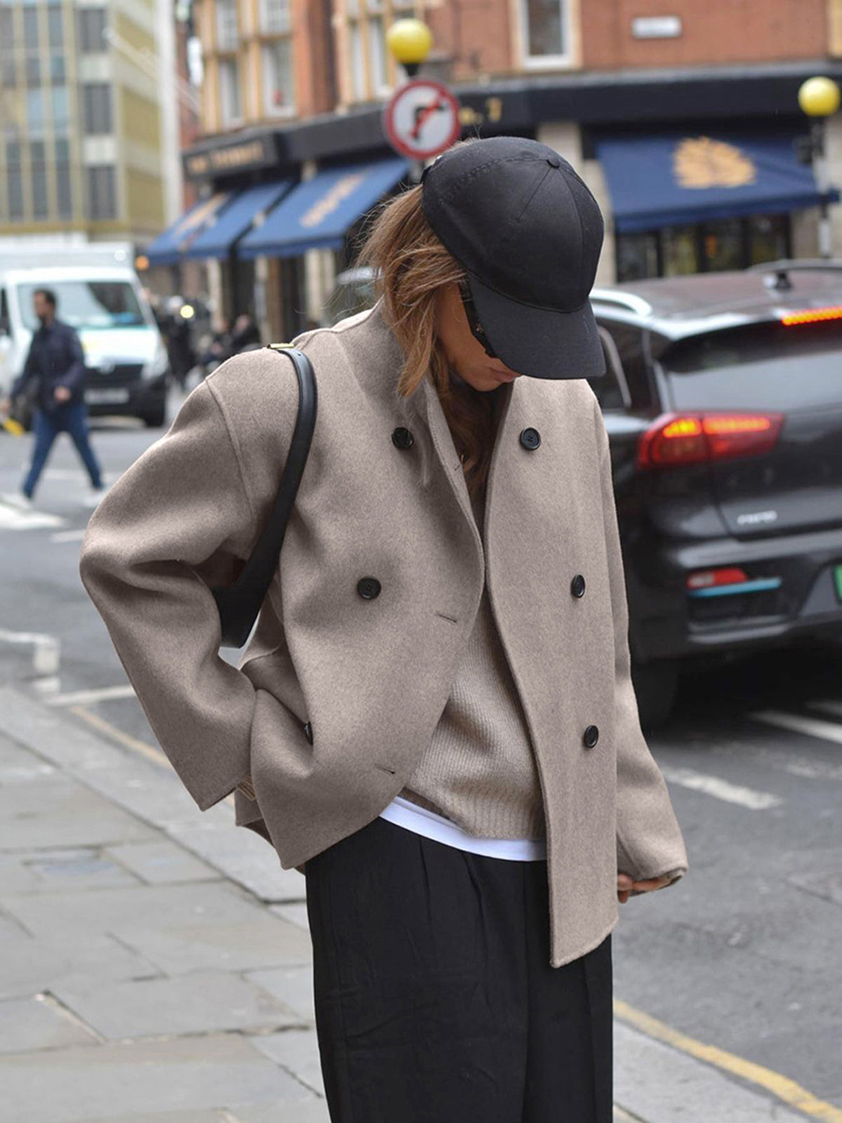 Chaqueta abotonada oversize con mangas largas y ajuste holgado I Ideal para primavera y otoño