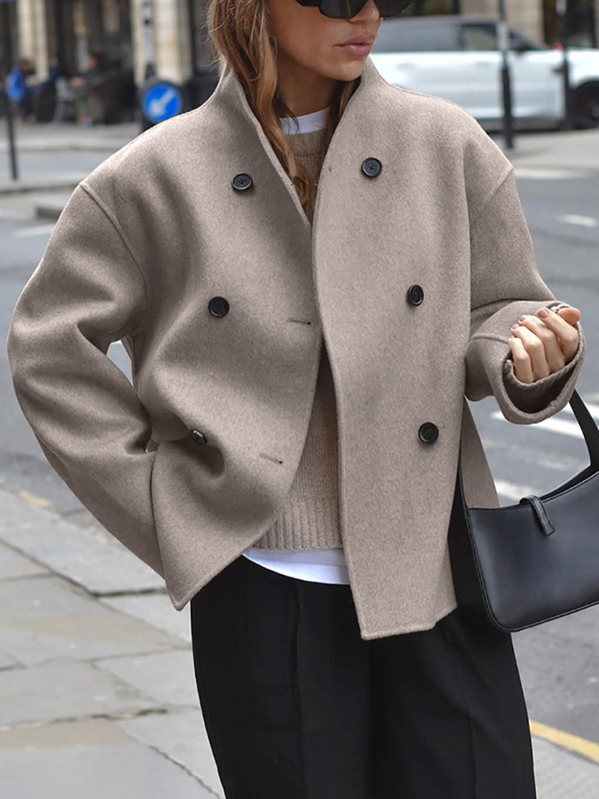 Chaqueta abotonada oversize con mangas largas y ajuste holgado I Ideal para primavera y otoño