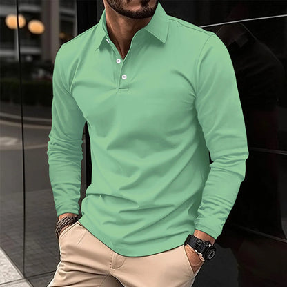 Camisa Polo para Hombre de Ajuste Slim con Mangas Largas I Ideal para Todas las Estaciones