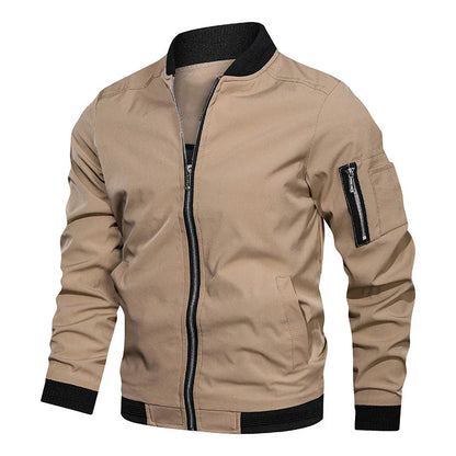 Chaqueta Bomber Ligera para Hombre con Cremallera y Puños Elásticos I Ideal para Primavera y Otoño