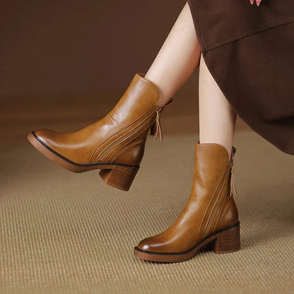 Botines de cuero duradero con plantilla acolchada I Ideales para otoño e invierno