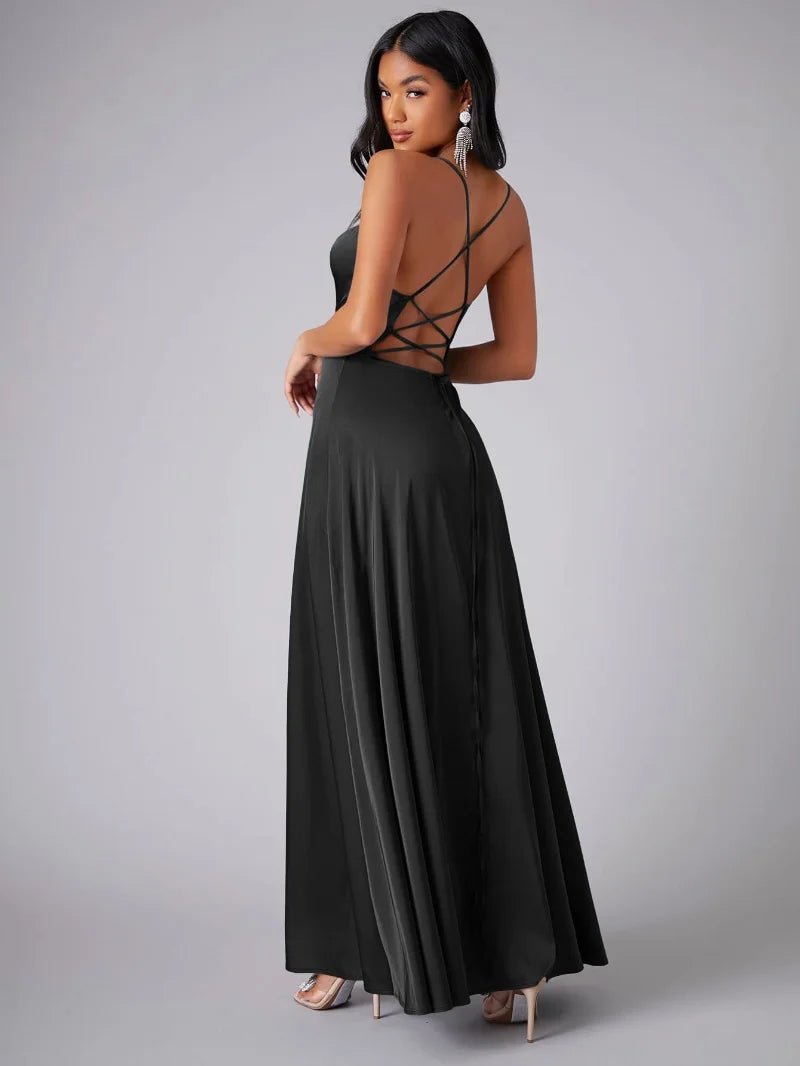 Vestido Largo y Fluido con Espalda Abierta | Ideal para Primavera y Verano