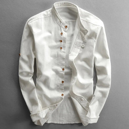 Camisa de Lino Ligera para Hombre con Ajuste Holgado I Ideal para Primavera y Verano