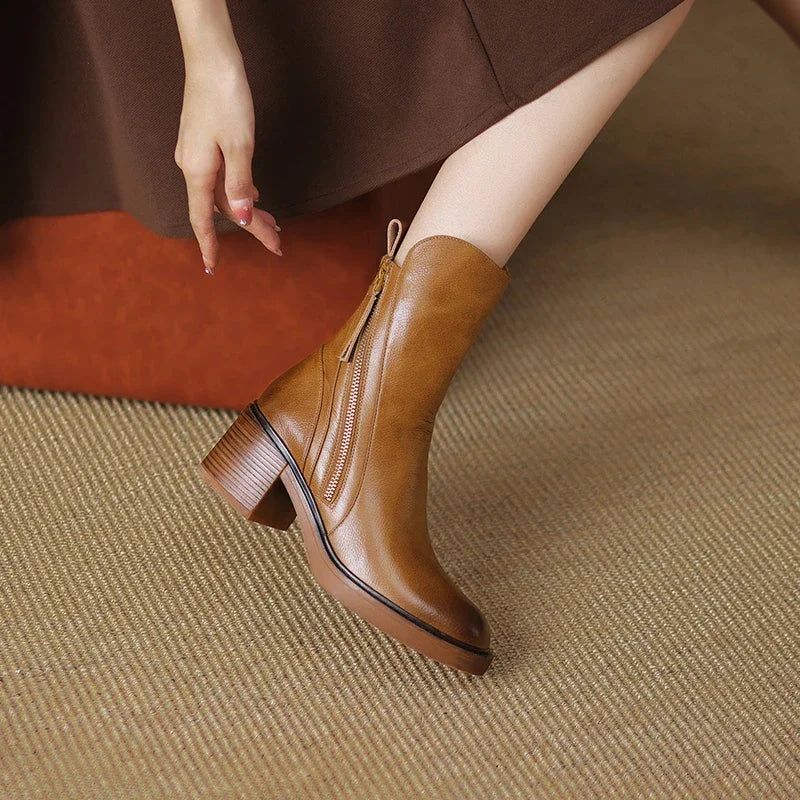 Botines de cuero duradero con plantilla acolchada I Ideales para otoño e invierno