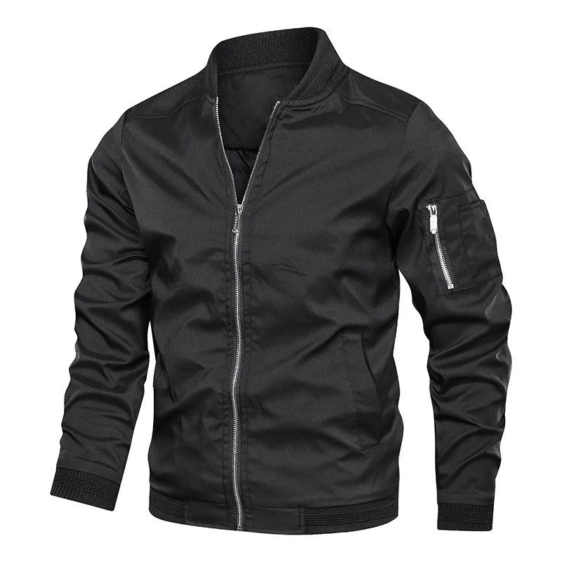 Chaqueta Bomber Ligera para Hombre con Cremallera y Puños Elásticos I Ideal para Primavera y Otoño