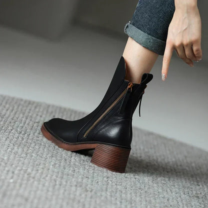 Botines de cuero duradero con plantilla acolchada I Ideales para otoño e invierno