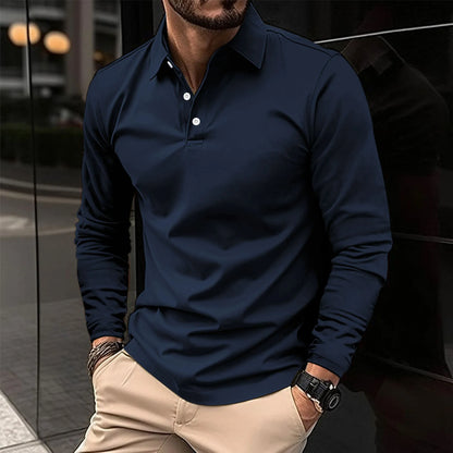 Camisa Polo para Hombre de Ajuste Slim con Mangas Largas I Ideal para Todas las Estaciones