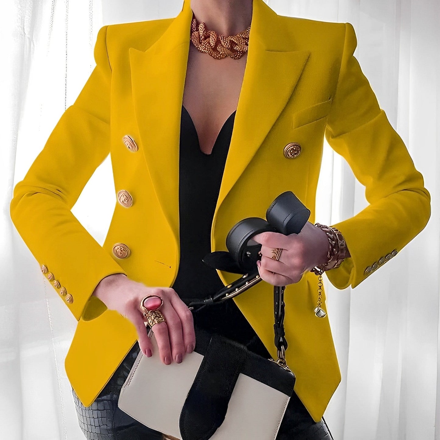 Blazer sartoriale con vestibilità slim e dettagli raffinati I Ideale per la primavera e l'autunno
