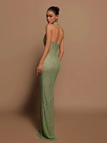 Vestido Largo sin Mangas con Escote Pronunciado y Cintura Ajustada | Ideal para Primavera y Verano
