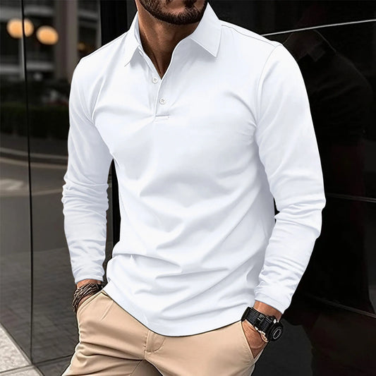 Camisa Polo para Hombre de Ajuste Slim con Mangas Largas I Ideal para Todas las Estaciones