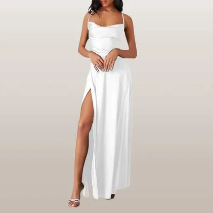 Vestido Largo de Seda sin Mangas con Diseño Fluido | Ideal para Primavera y Verano