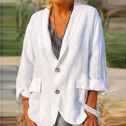 Chaqueta Ligera de Poliéster con Solapas Clásicas | Ideal para el Verano