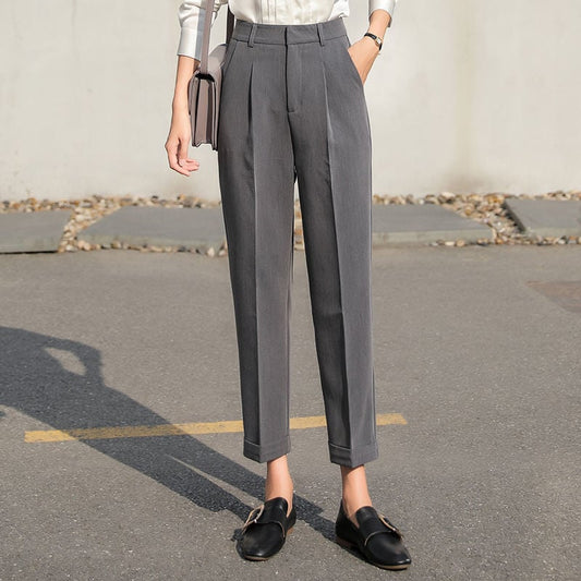 Pantalones Tapered de Tiro Alto con Pliegues | Ideales para Todas las Estaciones