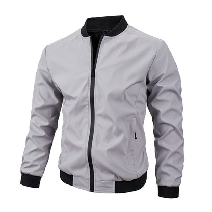 Chaqueta de Mezcla de Poliéster de Corte Regular con Bolsillos Laterales | Ideal para Otoño