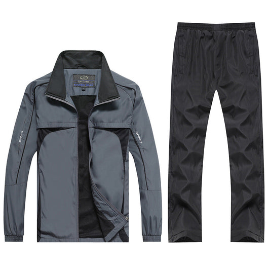 Conjunto Deportivo de Dos Piezas para Hombres de Mediana Edad – Ideal para Primavera y Otoño