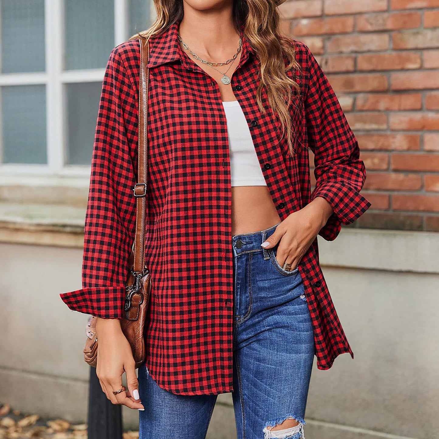 Camisa Holgada de Cuadros con Mangas Largas | Ideal para Primavera y Otoño