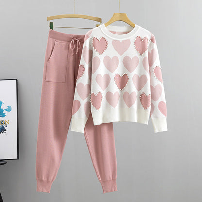 Conjunto de Dos Piezas con Perlas y Pantalones | Ideal para Primavera y Otoño