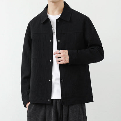 Chaqueta de Cardigan con Solapas para Hombre en Poliéster y Ajuste Regular | Ideal para Primavera y Otoño