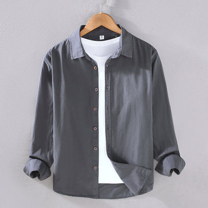 Camisa de Manga Larga para Hombre en Algodón Fino – Ideal para Primavera y Otoño