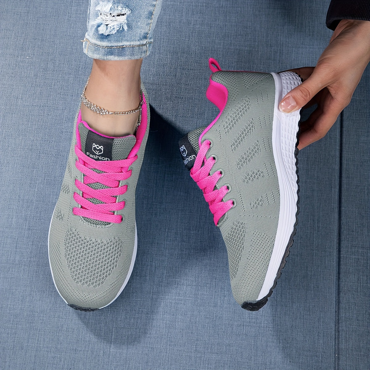 Zapatillas ligeras y transpirables de punto con suela acolchada I Ideales para primavera y verano