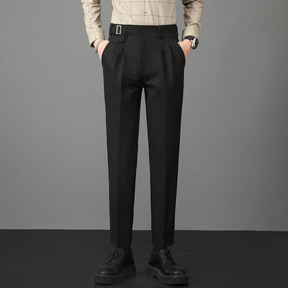 Pantalones de Traje Slim Fit Rectos para Hombres – Ideal para Otoño