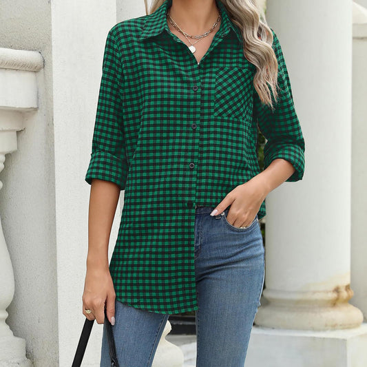 Camisa Holgada de Cuadros con Mangas Largas | Ideal para Primavera y Otoño