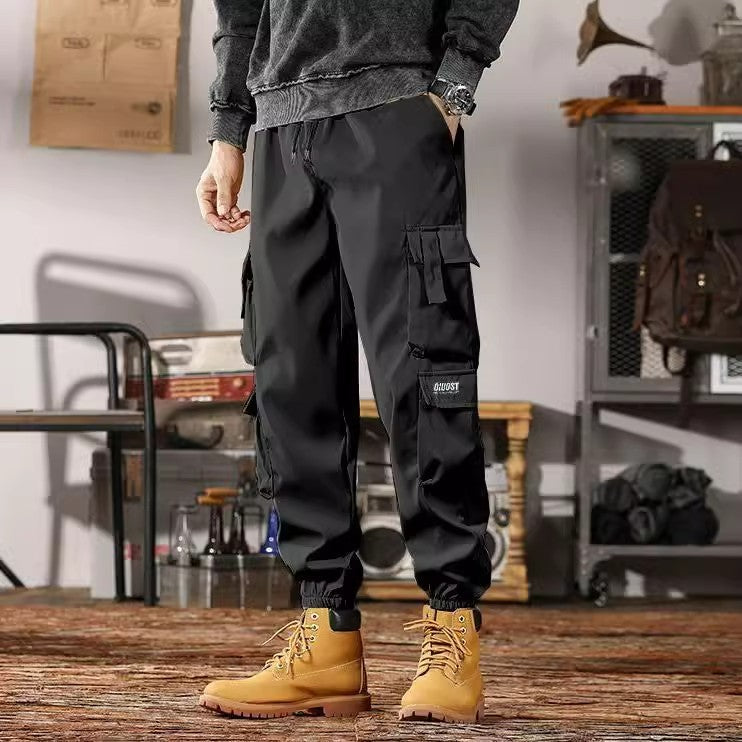 Overoles sueltos para hombre con banda en el tobillo y cintura con cordón ideales para todas las estaciones