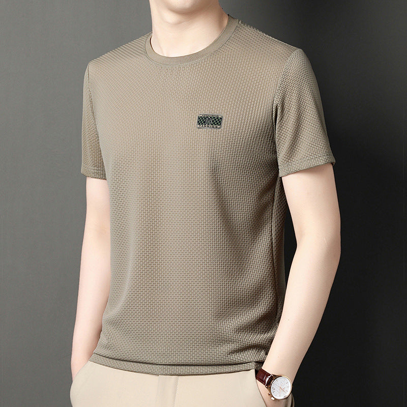 Pullover Jacquard de Manga Corta para Hombres – Ideal para el Verano