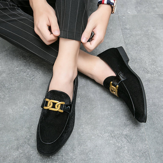 Zapatos de Cuero de Pana en Talla Grande para Hombre con Punta Afilada | Ideales para Todas las Temporadas