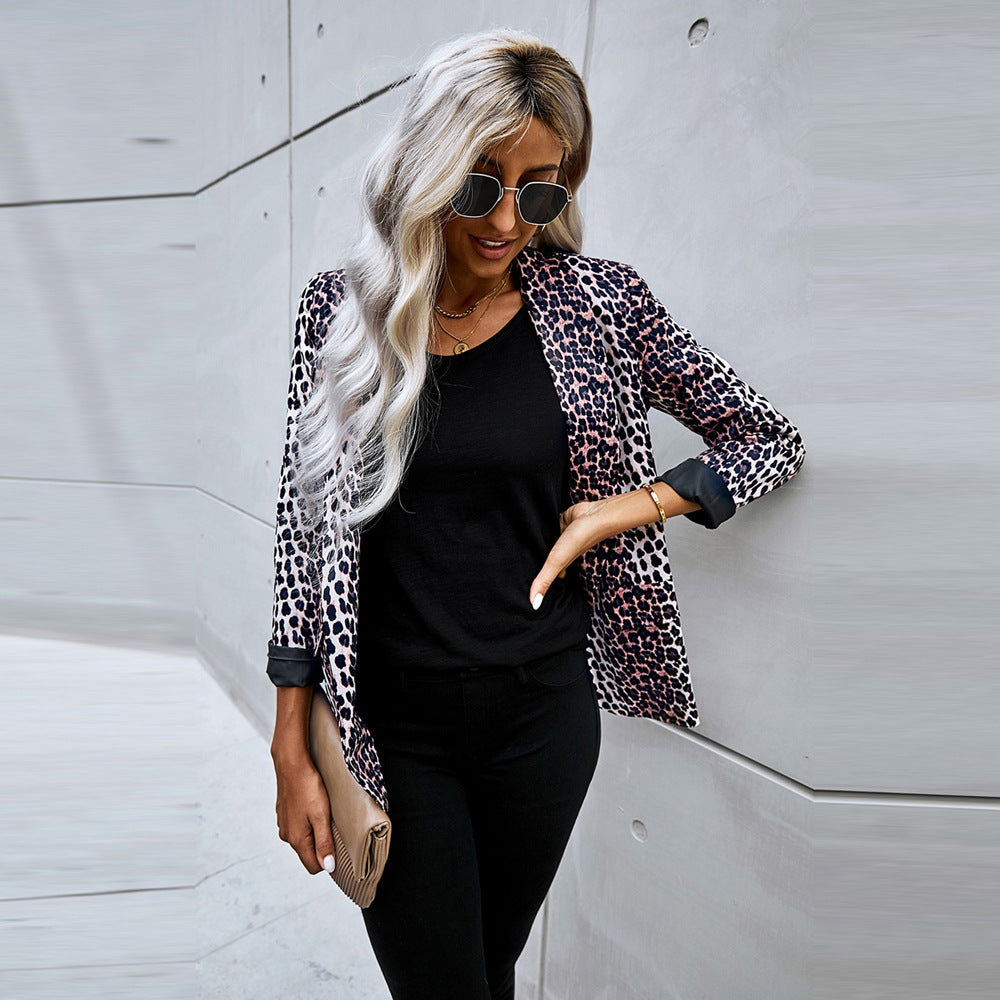 Blazer de Leopardo con Corte Holgado I Ideal para Primavera y Otoño