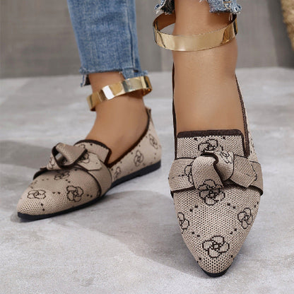 Zapatos Planos de Punta con Lazo y Malla Superior | Ideales para Primavera y Verano