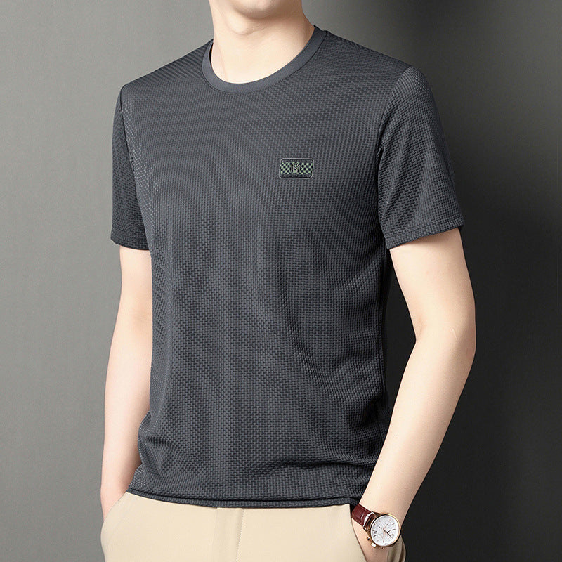 Pullover Jacquard de Manga Corta para Hombres – Ideal para el Verano