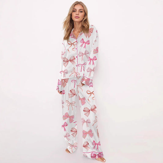 Conjunto de Pijama de Manga Larga Impreso con Botones | Ideal para Primavera y Otoño