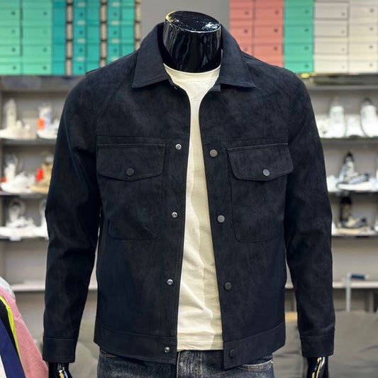 Chaqueta de Piel Sintética con Cuello Clásico y Cruzado Simple | Ideal para Todas las Estaciones