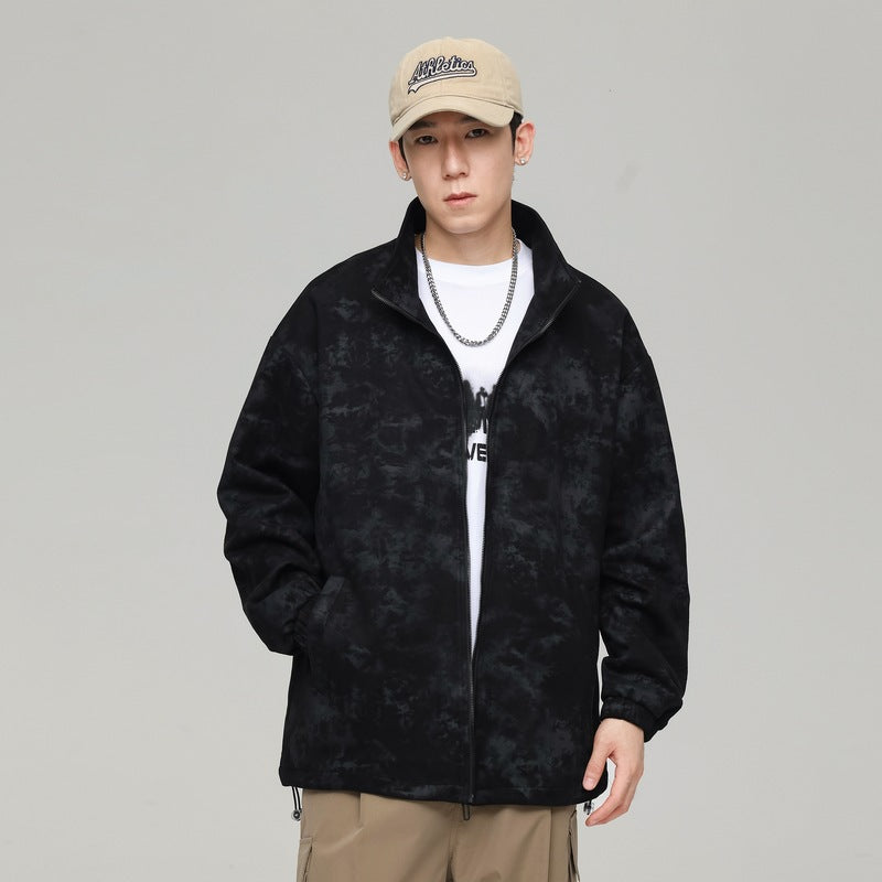 Chaqueta Holgada para Hombre con Estampado Jacquard y Bolsillos con Ranura | Ideal para Otoño