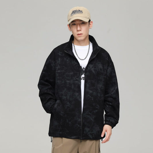 Chaqueta Holgada para Hombre con Estampado Jacquard y Bolsillos con Ranura | Ideal para Otoño